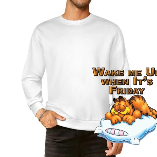Wake Me Up When It’s Friday Garfield Cartoon Pullover Sweatshirt